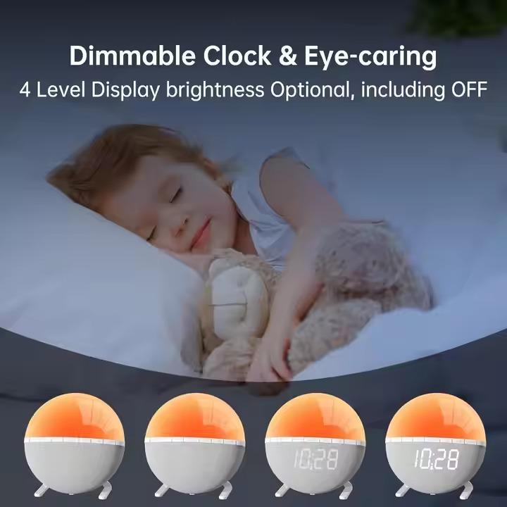 Sunrise Alarm Clock,1 Count Digital Clock with Night Light, Modern Design Electronic Clock for Home Office,Home Decoration Modern Silent