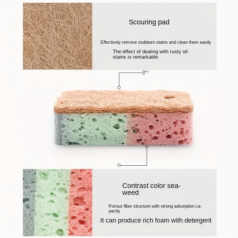 Colorful Kitchen Cleaning Sponge, 5 Counts Multifunctional Dish Washing Sponge, Scouring Pads, Household Cleaning Sponge, Summer Cleaning Gadgets, Boyfriend Gift