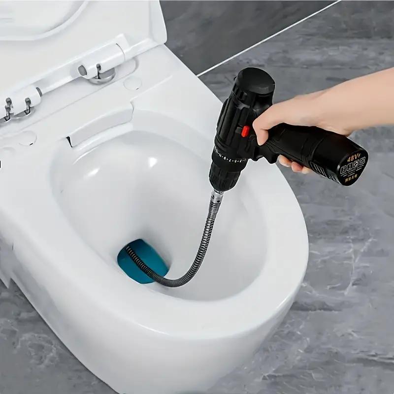 Electric Pipe Dredging Device without Machine, 1 Count Toilet Clog Dredging Tool, Kitchen Sewer Dredging Tool, Bathroom & Toilet Cleaning Supplies