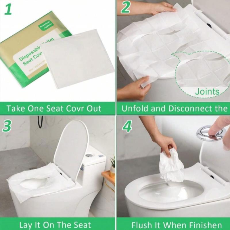 Disposable Toilet Seat Cover, 10pcs pack Portable Travel Toilet Seat Cover for Adults & Kids, Disposable Toilet Seat Pad for Home Outdoor Travel Use, Bathroom Supplies