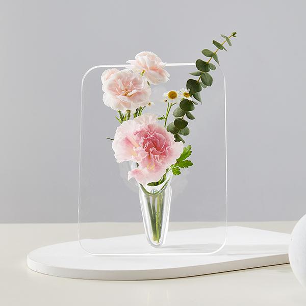 Christmas Frame Flower Vase - Clear Acrylic Vases for Flowers,  mother daughter ornate vase Modern Art Vases for Home Decor,  Vases for Desktops Bookshelf Bedroom Living Room Wedding House  Gifts Ornaments ceramic vas pansy  vase bow flower vase clay