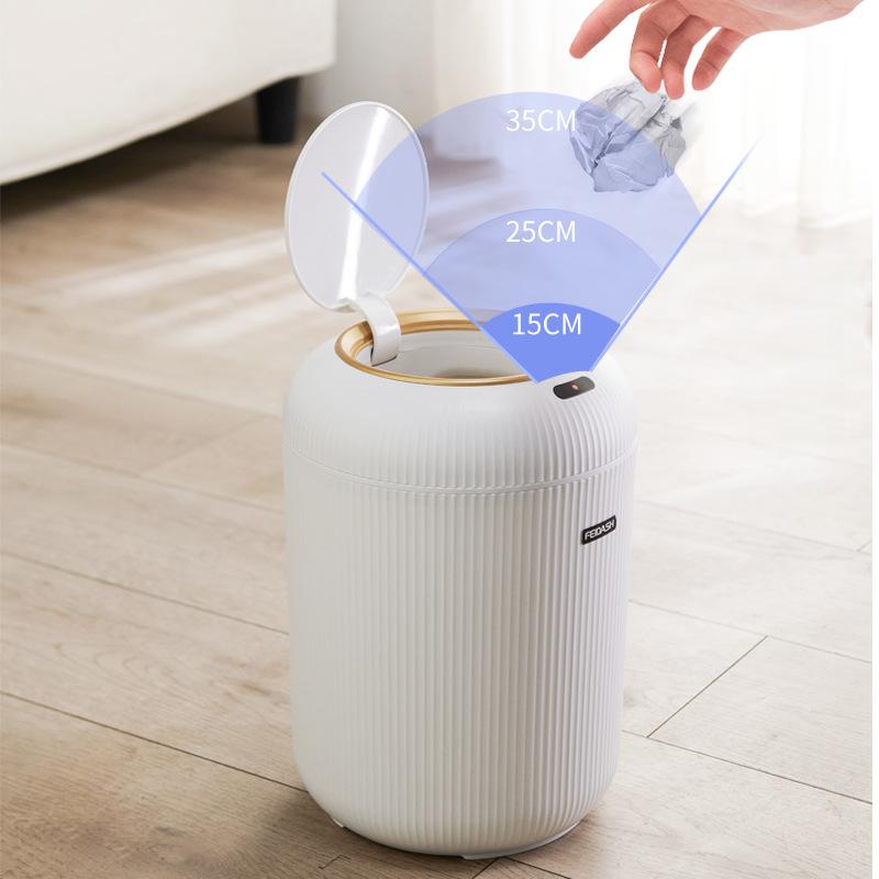 MONTAGE Smart induction  Waterproof  trash bins , trash cans for bathroom, trash cans  for Kitchen,for Bathroom,Bedroom. Office Nordic style Box Round