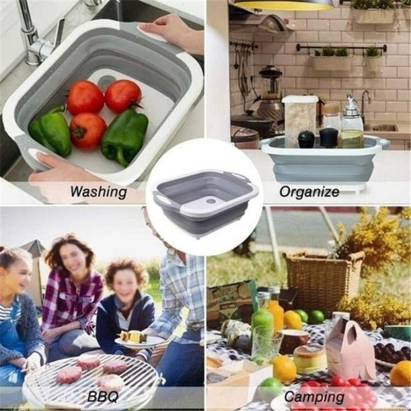 Foldable Washbasin, 1 Count Portable Sink Foot Bucket, Multifunctional Plastic Food Washing Basin, Suitable for Camping, BBQ, Fishing Basin