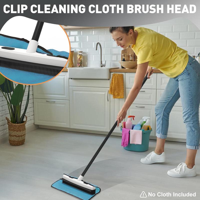 Pet Hair cleaning Broom with Carpet Rake and Squeegee, Fur Remover, Portable Detailing Lint Brush for Fluff Carpet, Window, Tile, Hardwood Floor