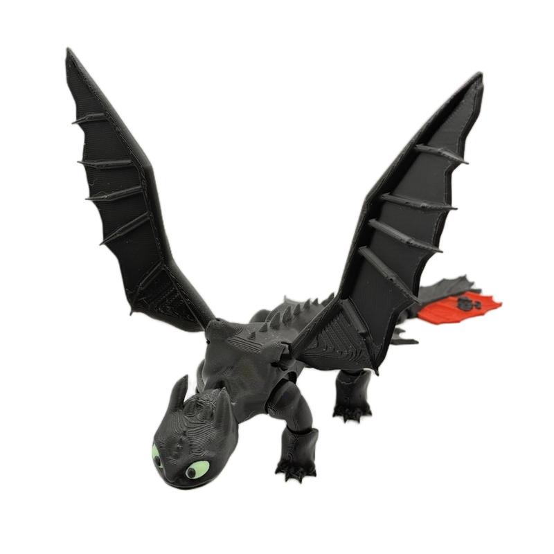 Light and Night Dragons                          3D Printed Articulated HTTYD Toothless Light Fury-like Decor Figurines Fan Art Ornaments