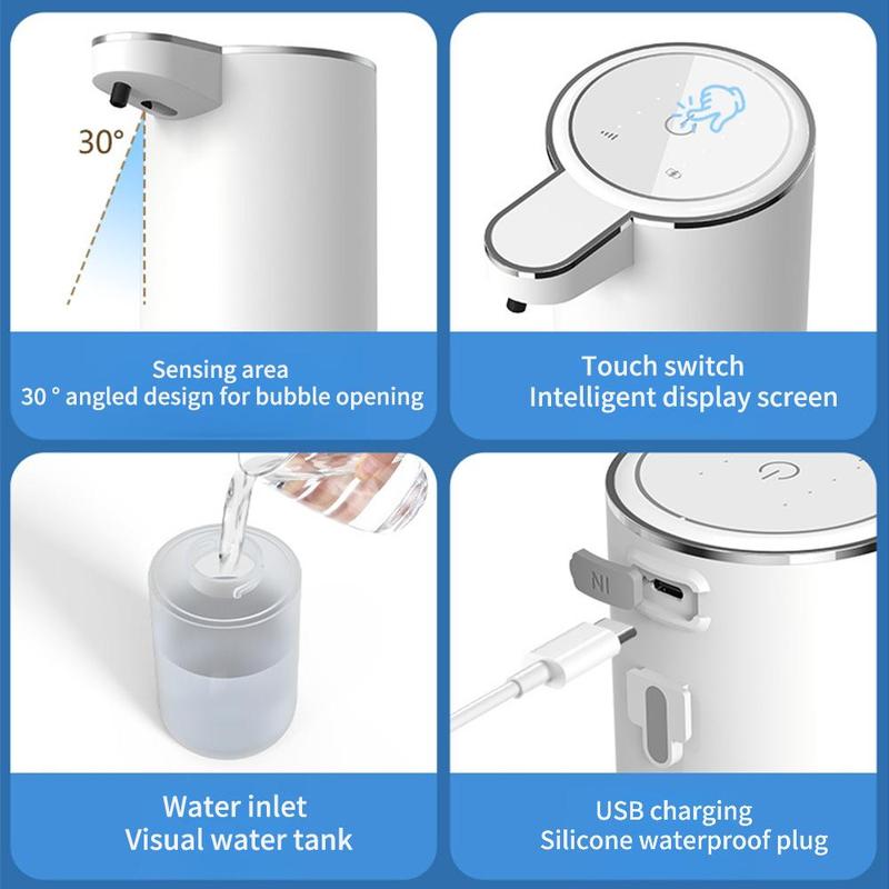 Automatic Sensing Soap Dispenser, 1 Count USB Charging Wall Mounted & Desktop Hand Sanitizer Machine for Kitchen & Bathroom