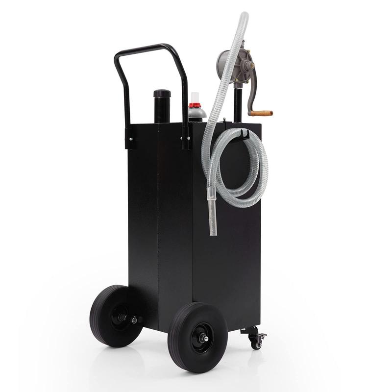 40 Gal Black Portable Gas Caddy with Pump for Fuel Storage