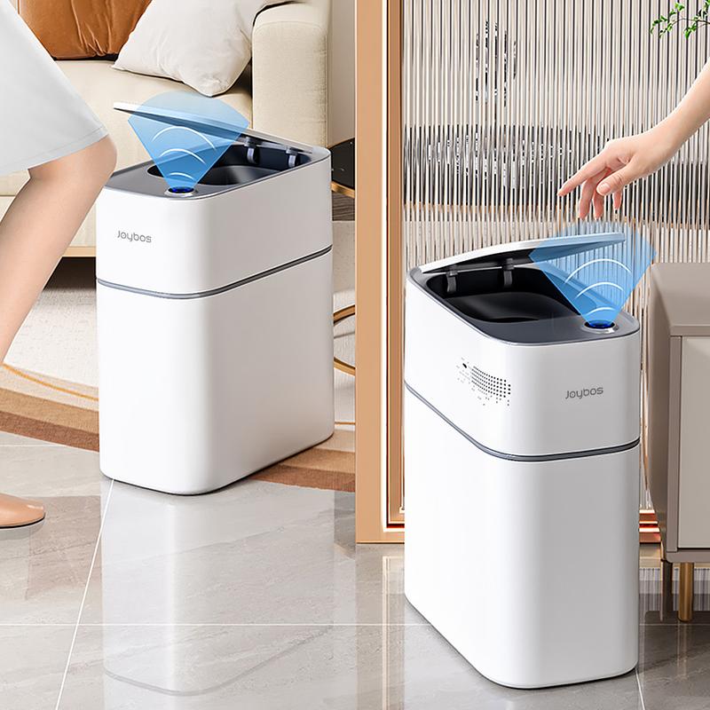 Joybos Smart induction Save space Waterproof Bathroom Trash Can,Garbage Can, Slim Narrow cute Trash Bin for Office,Kitchen,Bedroom,Nordic style