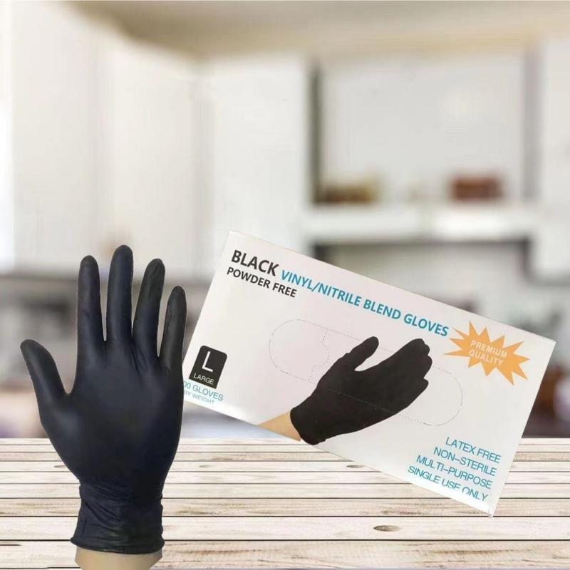 Synthetic Nitrile Black Gloves 4mil-100 Count, Disposable Gloves Latex Free Latex Free, Powder Free, Clean Food Grade Gloves Cleaning