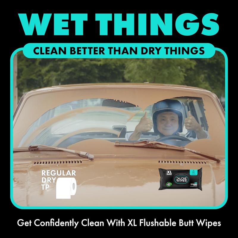 DUDE Wipes - Flushable Wipes 6 Pack, 288 Wipes - Mint Chill - Eucalyptus & Tea Tree Oil - Septic and Sewer Safe Cleans Better Than Toilet Paper