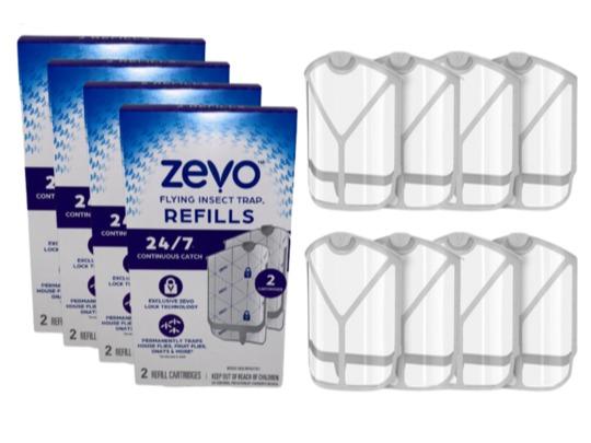 ZEVO Flying Insect Refills for Indoor Light Trap: Multi-Pack Cartridges for Fruit Flies, Gnats, and Houseflies Kitchen Home pest control