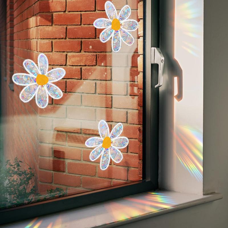 Colorful Flower Pattern Window Sticker, 1 Count Self Adhesive Window Decal, Decorative Sticker for Home Window