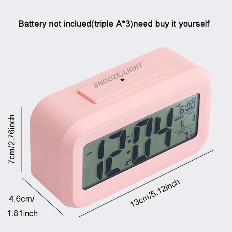 Rectangle Led Alarm Clock, 1 Count Desk Clock Large Display, Modern Electronic Clock For Bedroom Home Living Room Office