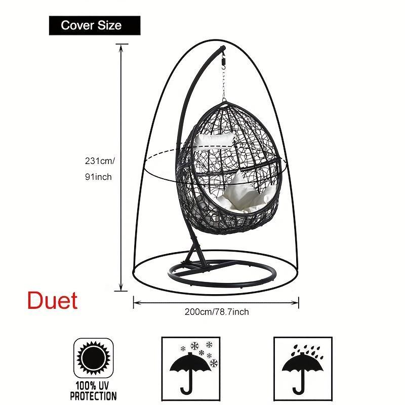 Outdoor Swing Chair Protective Cover, 1 Count Waterproof & Sunproof Hanging Chair Dust Cover, Hanging Basket Cover for Outdoor Yard Garden Patio