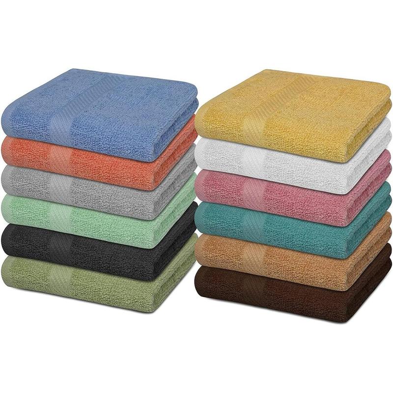 Cotton Bath Wash Cloths - 12 Pack - 12