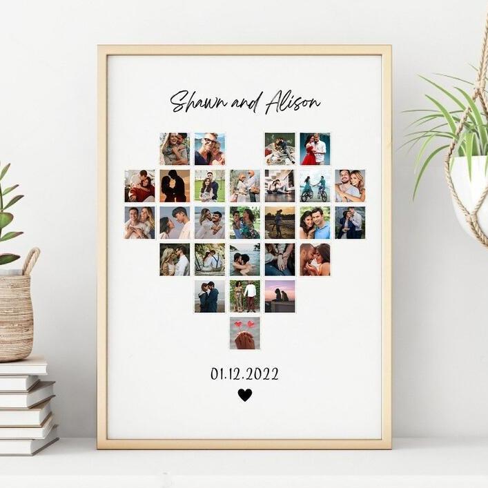 EDITABLE 27 photos, Custom Anniversary Photo collage Template Gift for Boyfriend, Present for Her, decor home