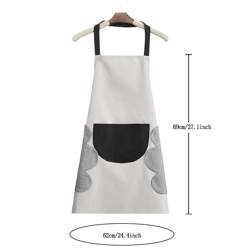 Bear & Letter Pattern Apron, 1 Count Adjustable Bib Apron, Easy Cleaning Stain-resistant Kitchen Cooking Apron for Restaurant & Home