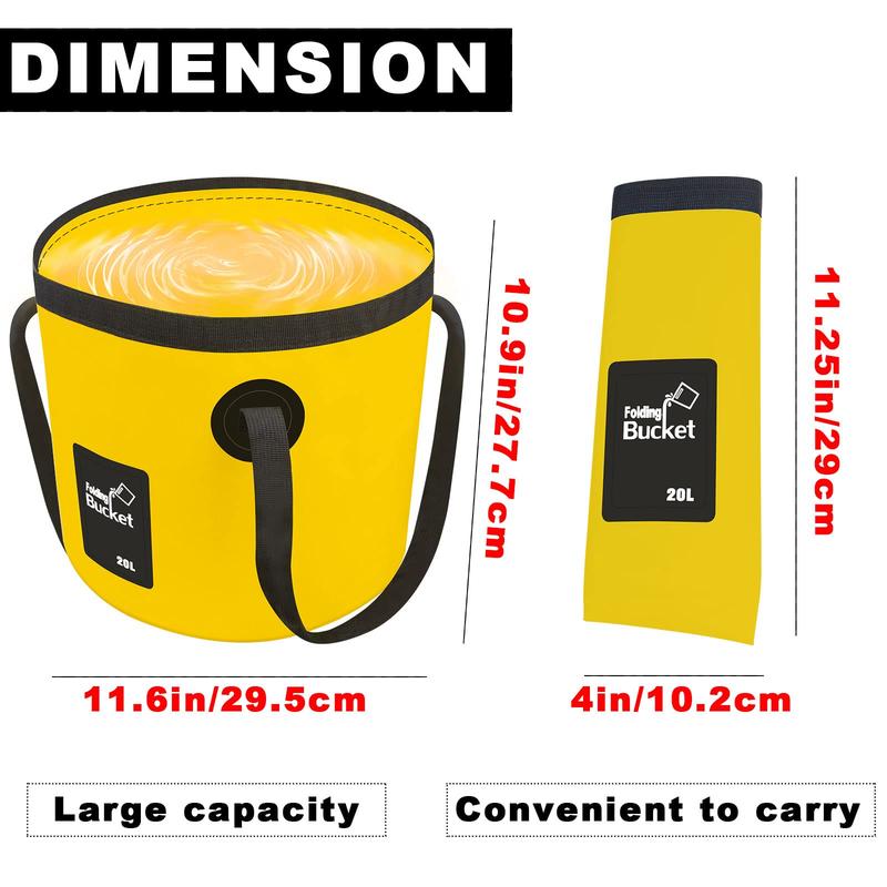 Collapsible Bucket, 1 2 Counts Portable Foldable Bucket with Handle & Storage Bag, Wash Basin for Fishing Car Washing Camping Hiking