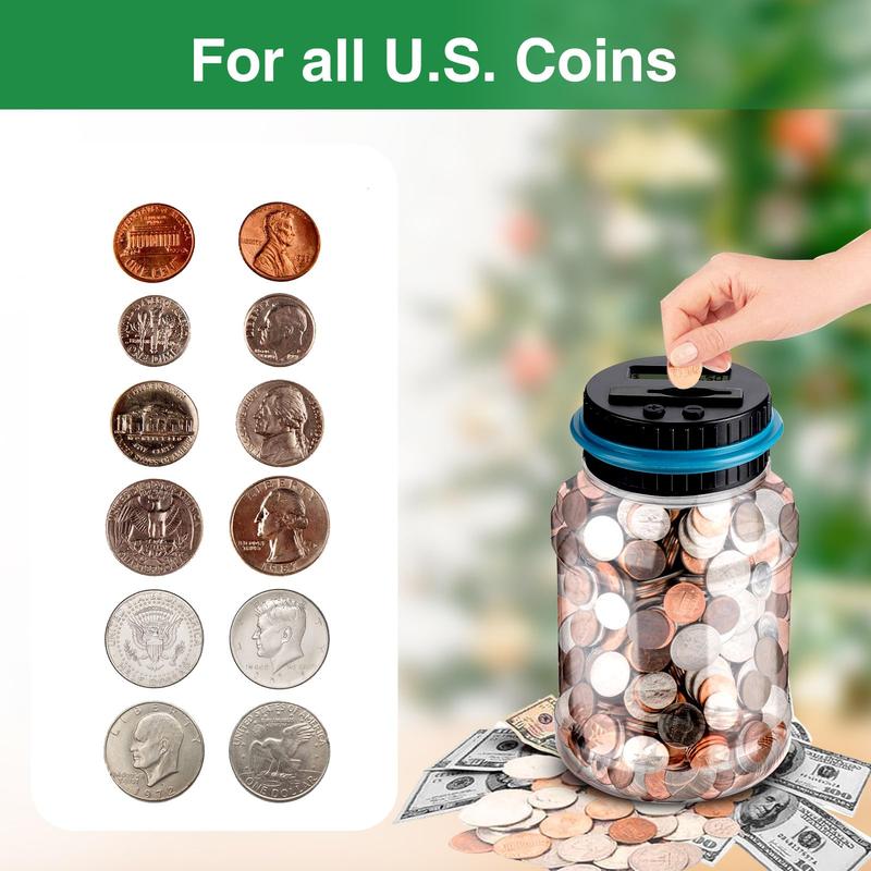 LCD Display Coin Counting Piggy Bank – No Battery Required, 1-Count Money Saving Jar, Fun Toy for Kids, Perfect Gift Idea Decor  Ornaments