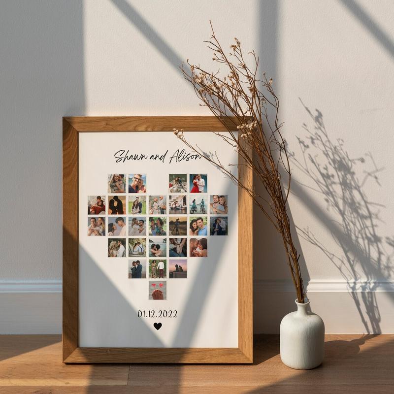 EDITABLE 27 photos, Custom Anniversary Photo collage Template Gift for Boyfriend, Present for Her, decor home