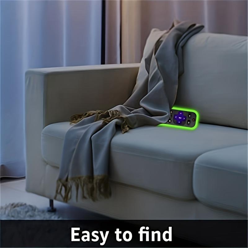 Remote Control Protective Case, Silicone Luminous Case with Lanyard, Non-slip Light Up Cover for Smart TV