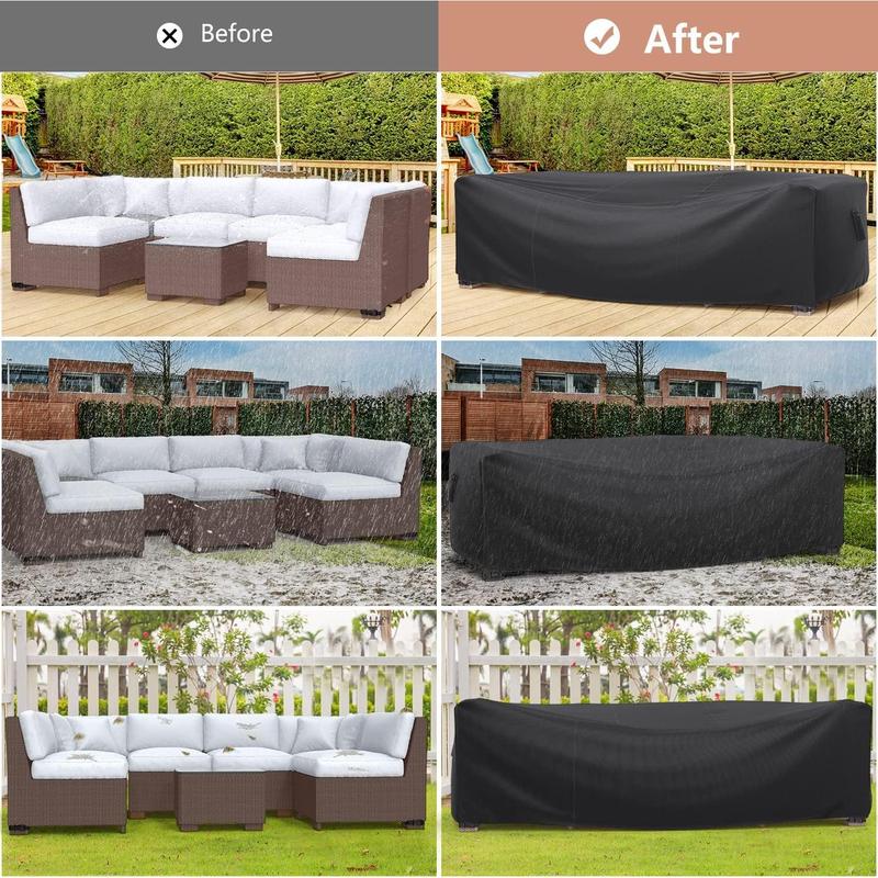 Patio Furniture Set Cover Waterproof, Mrrihand Outdoor Sectional Sofa Set Cover Heavy Duty 600D Table and Chair Set Cover 124