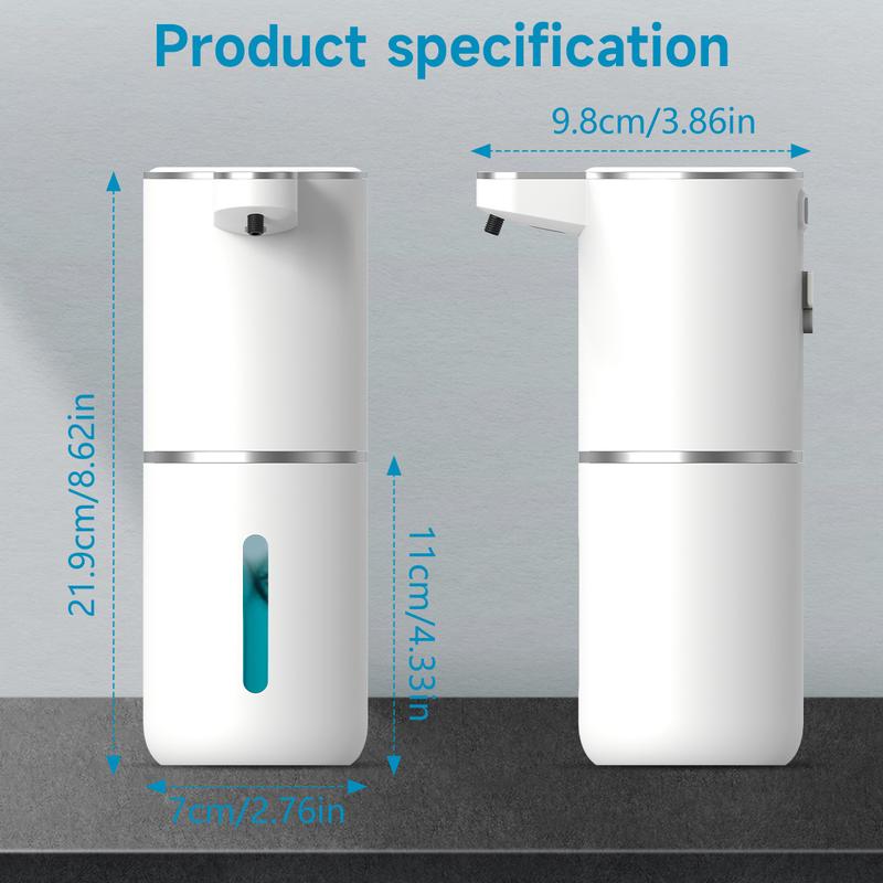 Automatic Sensor Soap Dispenser, 4-Level Adjustable, Desktop & Wall-Mounted Soap Dispenser, USB Charging Household Intelligent Soap Dispenser, Hand & Dish Soap Dispenser for Bathroom, Kitchen,Hotel, Restaurant, Christmas Gift For Men & Women