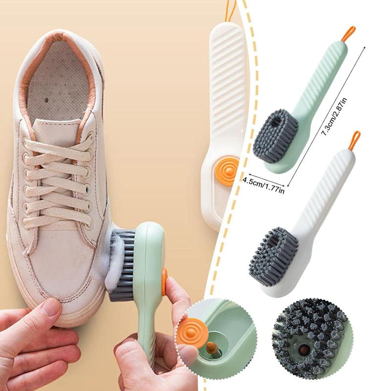 Multifunctional Cleaning Brush, Soft Bristle with Soap Dispenser for Kitchen, Bathroom, and Soft Laundry Silicone Cleaner Shoe Brush Comfortable to Grip.