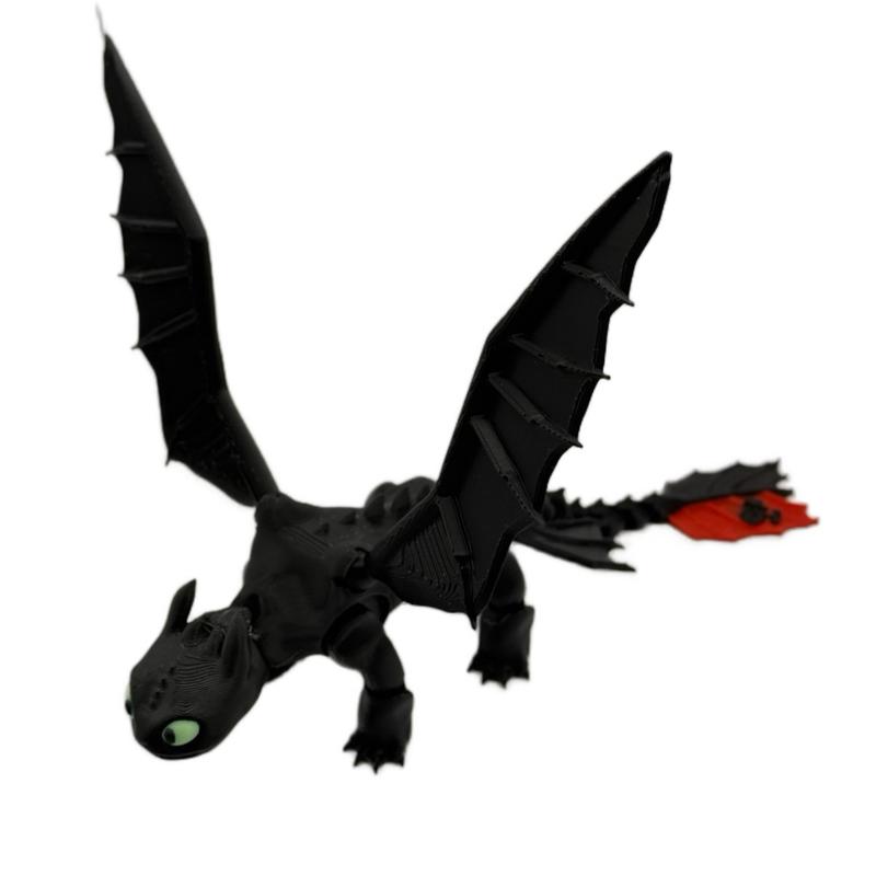 Light and Night Dragons                          3D Printed Articulated HTTYD Toothless Light Fury-like Decor Figurines Fan Art Ornaments