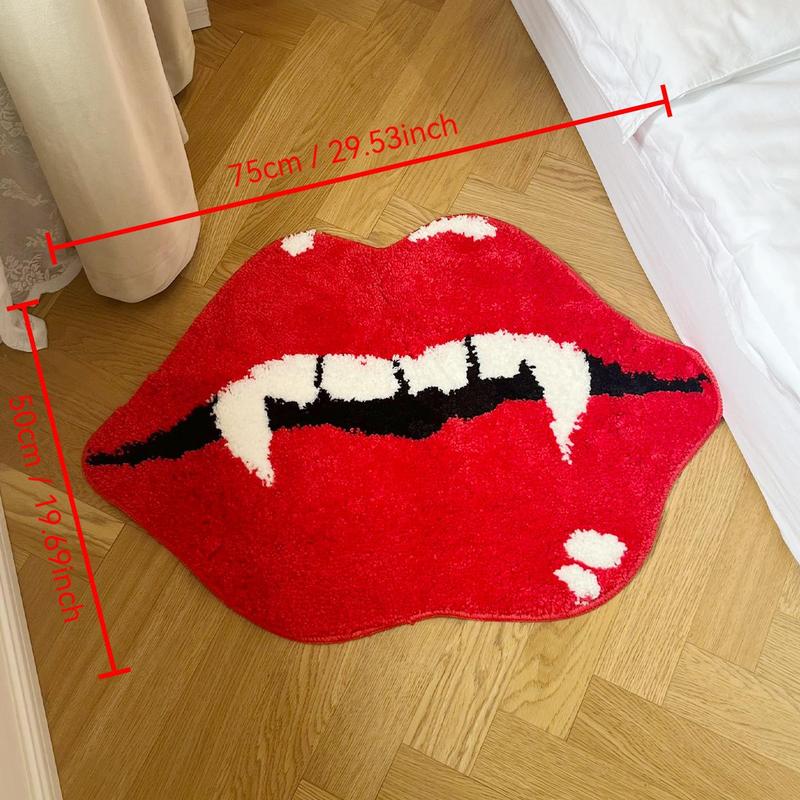 Creative Vampire Teeth Pattern Bath Mat, 1 Count Non-slip Soft Area Rug, Decorative Carpet for Home Living Room Bedroom Bathroom