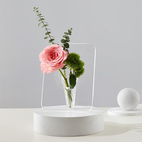 Christmas Frame Flower Vase - Clear Acrylic Vases for Flowers,  mother daughter ornate vase Modern Art Vases for Home Decor,  Vases for Desktops Bookshelf Bedroom Living Room Wedding House  Gifts Ornaments ceramic vas pansy  vase bow flower vase clay