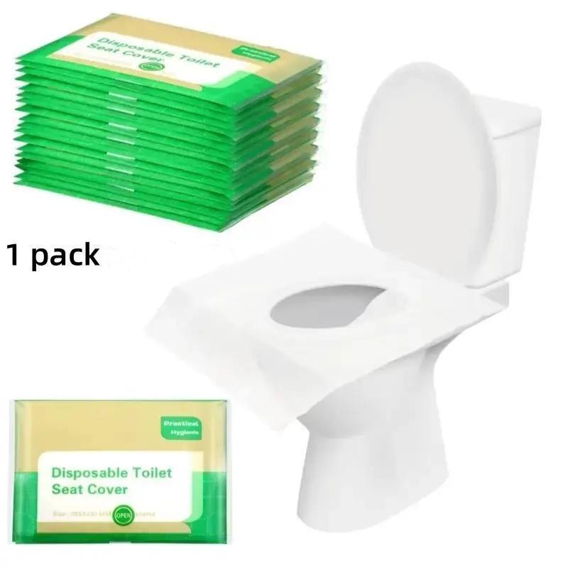 Disposable Toilet Seat Cover, 10pcs pack Portable Travel Toilet Seat Cover for Adults & Kids, Disposable Toilet Seat Pad for Home Outdoor Travel Use, Bathroom Supplies