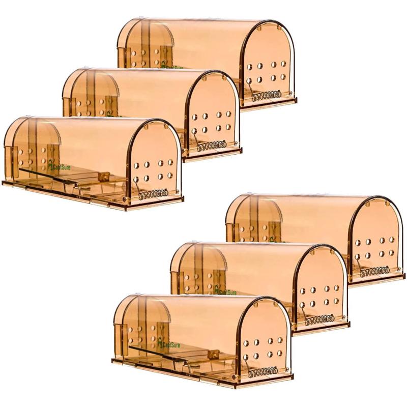 NEW 4Pcs Rodent Animal Mouse Humane Rat Live Trap Cage Mice Rat Bait Brown