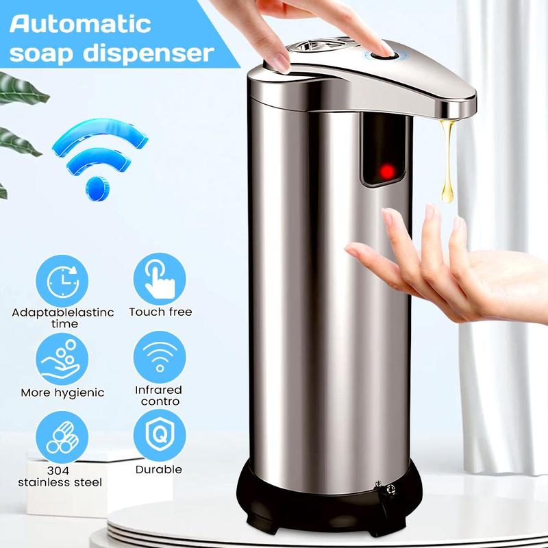 Automatic Liquid Infrared Sensor Soap PumpSoap Dispenser, Touchless Dish Soap Dispenser with Waterproof Base, 3 Adjustable Soap Volume Hand Soap Dispenser, Infrared Sensor Soap Pump for Kitchen Bathroom Office Hotel