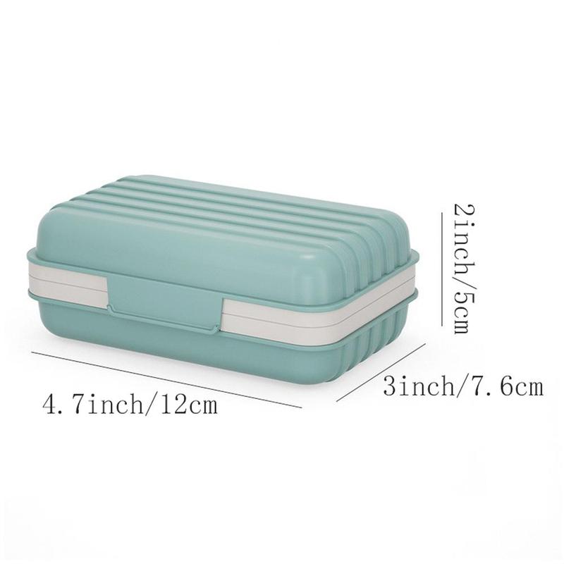 Soap Dish with Lid, 1 Count Portable Soap Bar Holder, Soap Bar Draining Storage Box, Soap Bar Container for Home Bathroom Kitchen Dormitory Hotel