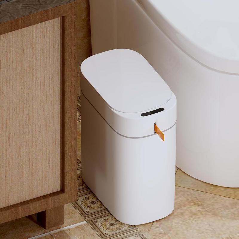 Joybos Smart induction Save space Waterproof Bathroom Trash Can,Garbage Can, Slim Narrow cute Trash Bin for Office,Kitchen,Bedroom,Nordic style