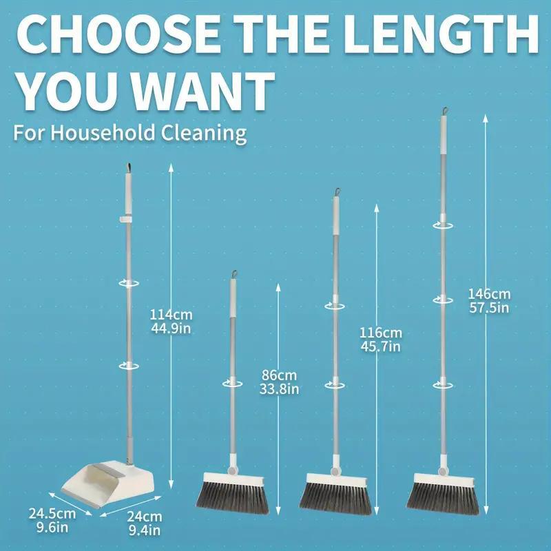 Brooms  And Dustpan Set, 57.5 Inch Adjustable Long Handled Dustpan And Brush Set  carpet broom  With Comb Teeth For Indoor Outdoor Garden Home Patio Yard Black Friday Sale Kitchen Cleaning And Sweeping