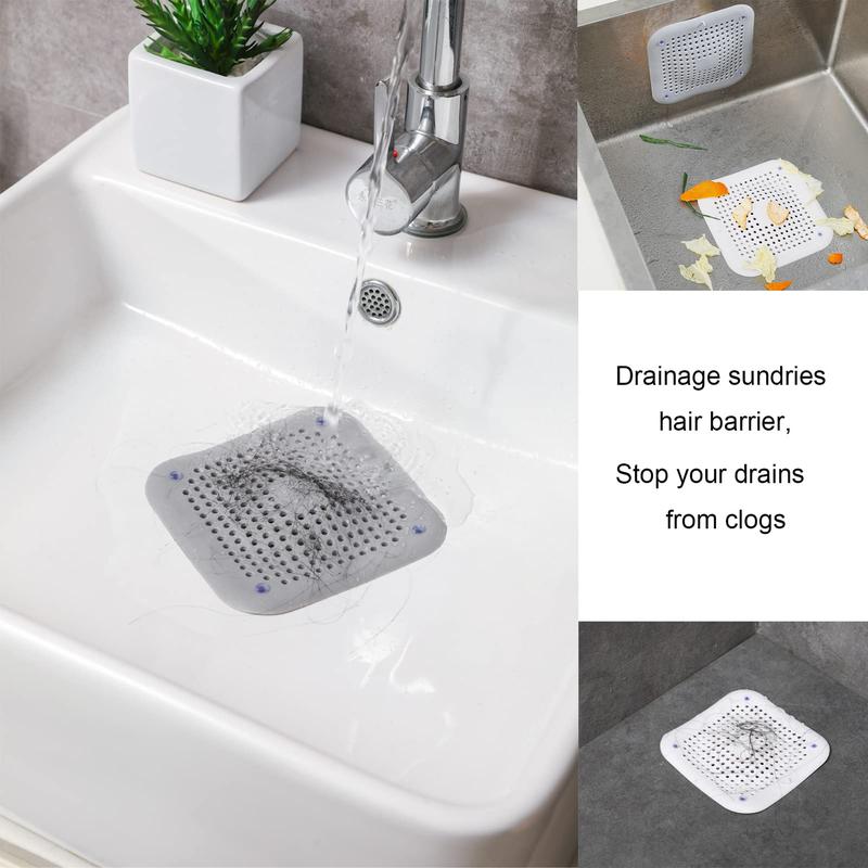 Silicone Drain Cover with Suction Cup, Silicone Drain Protector, Hair Stopper Sink Filter for Shower Kitchen Bathroom Bathtub