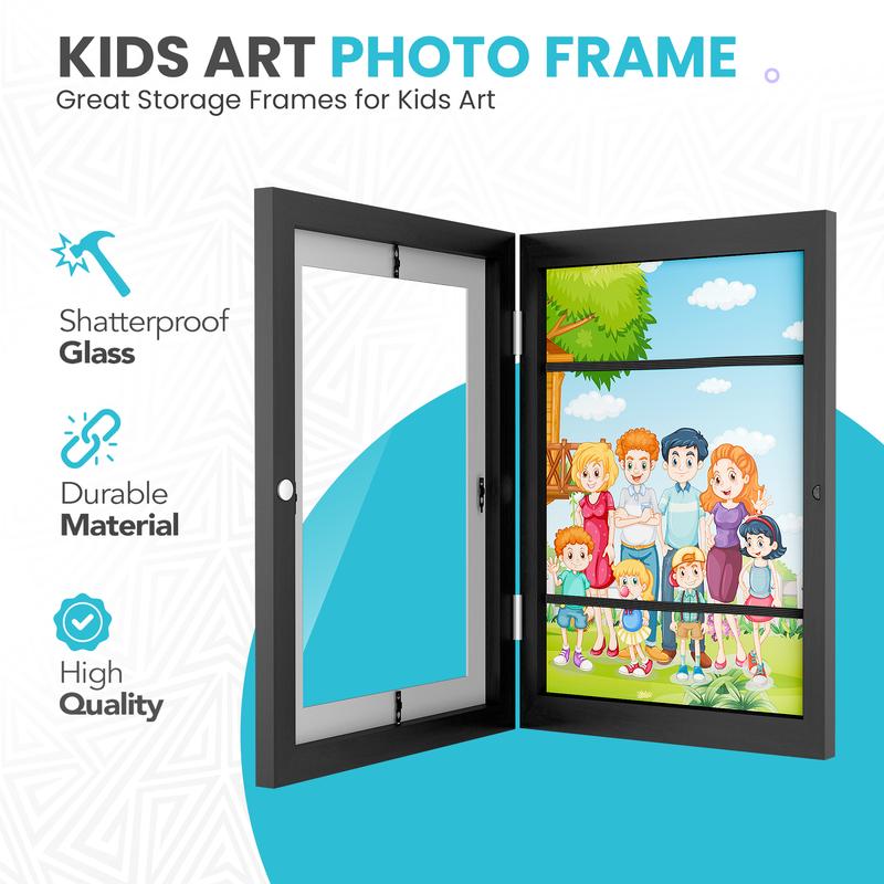 1 Pc Kids Art Frame (13x10) - Magnetic Photo Frame - Kids Art Frame Changeable - Holds 150-200 Artwork