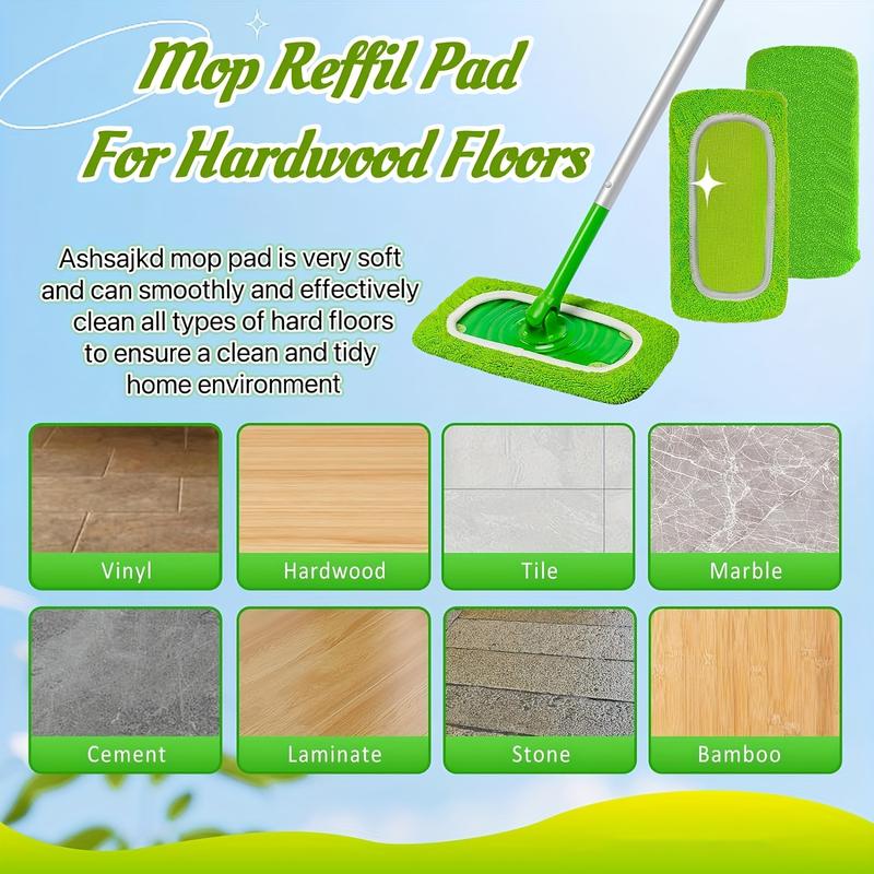 8 pcs High-Performance Microfiber Mop Pads - Reusable, Long-Lasting Dust Removal - Wet & Dry Cleaning，Essential Home & School Cleaning Accessories