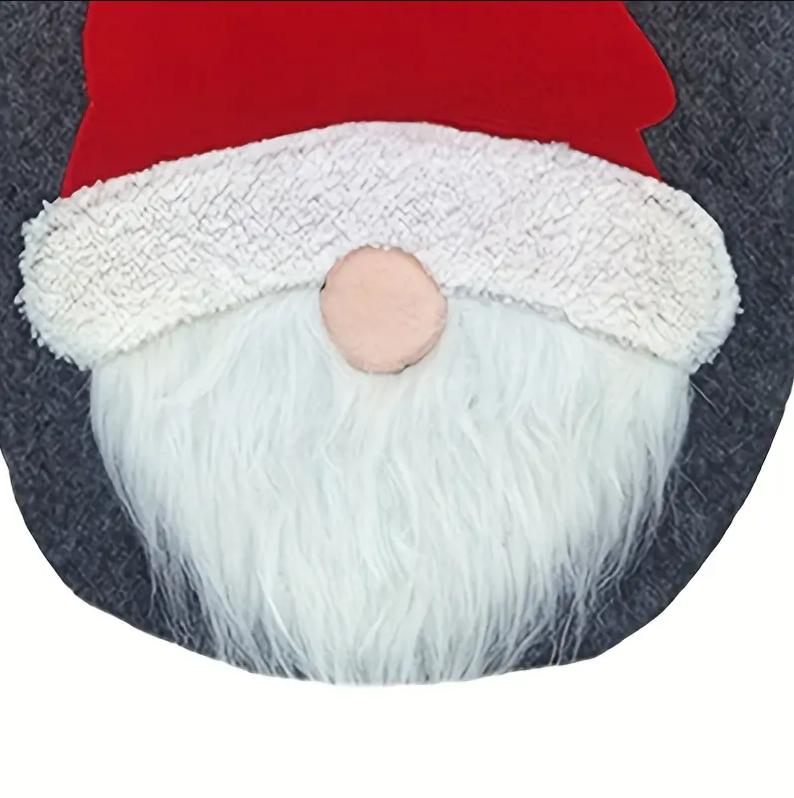 2pcs Festive Santa Toilet Mat Set - U-Shape Toilet Lid Cover Pad for Christmas Bathroom Decor and Supplies Christmas Decorations Thanksgiving Gift