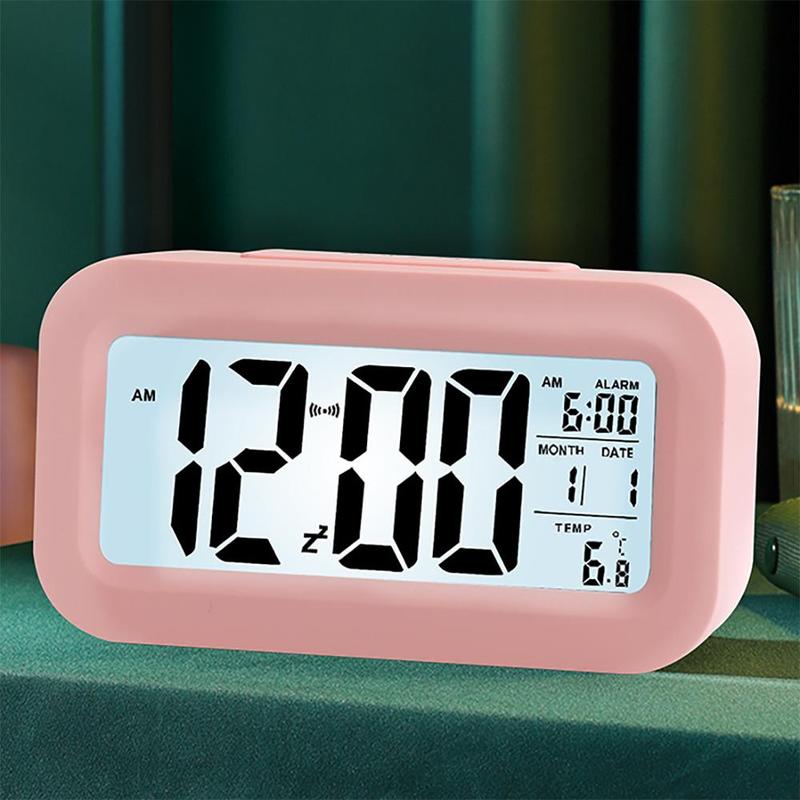 Rectangle Led Alarm Clock, 1 Count Desk Clock Large Display, Modern Electronic Clock For Bedroom Home Living Room Office