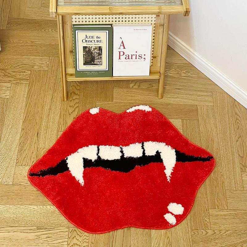 Creative Vampire Teeth Pattern Bath Mat, 1 Count Non-slip Soft Area Rug, Decorative Carpet for Home Living Room Bedroom Bathroom