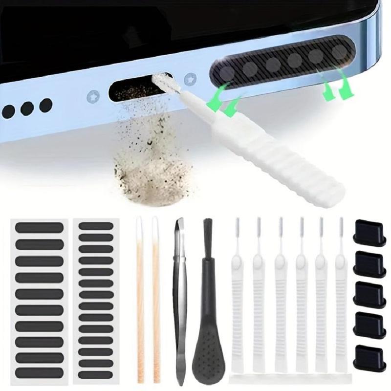 Phone Speaker Port Dust Removal Cleaner Tool Kit Set, Universal Phones Dust Cleaning Brush Set, Compatible with iPhone Samsung Xiaomi, Phone Cleaning Accessories