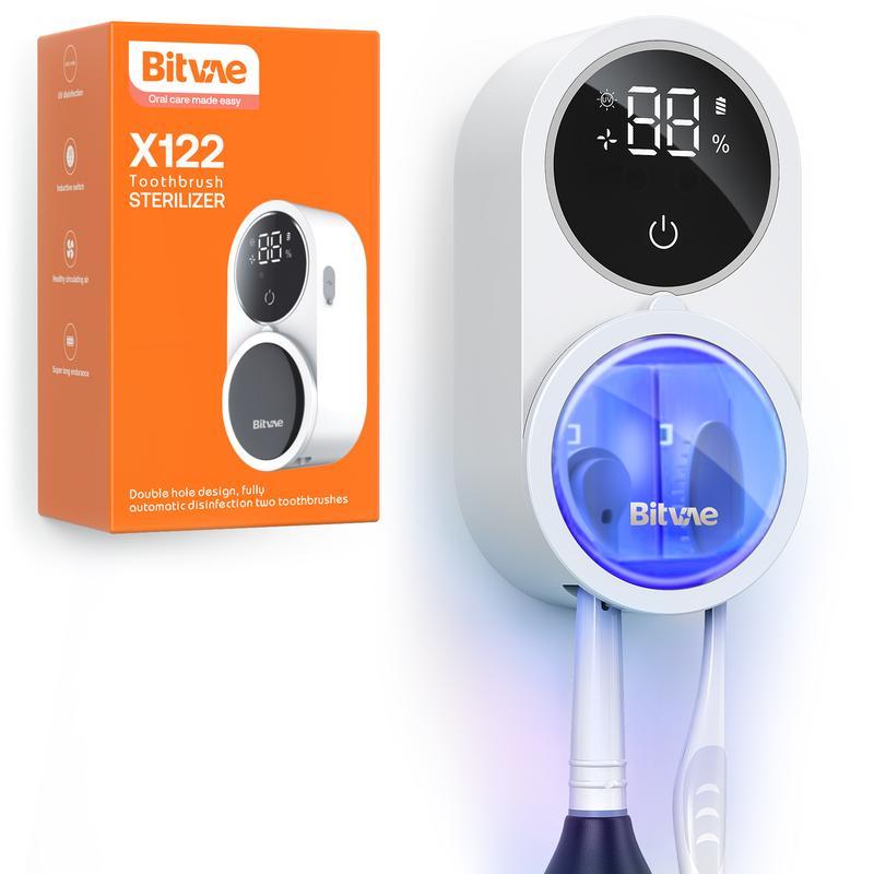 Bitvae X122 Toothbrush Cleaner, toothbrush Sanitizer, UV-C Cleaning and Air Drying, LED Smart Screen,