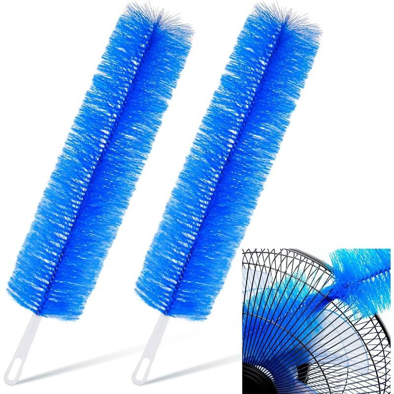 Sliner 2 Pcs Cobweb Duster Bendable Fan Duster Plastic Dust Cleaner Microfiber Head Ceiling Brush Reusable Dirt Remover for Fan Air Conditioning Home Car Vents Fan Shutters(Fan Internal Clean)