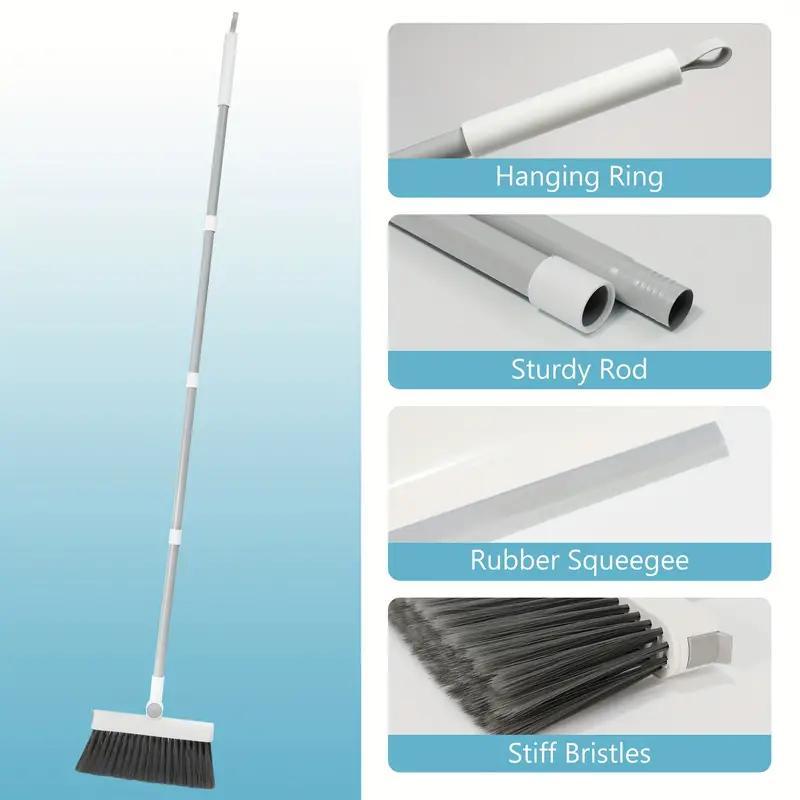 Brooms  And Dustpan Set, 57.5 Inch Adjustable Long Handled Dustpan And Brush Set  carpet broom  With Comb Teeth For Indoor Outdoor Garden Home Patio Yard Black Friday Sale Kitchen Cleaning And Sweeping