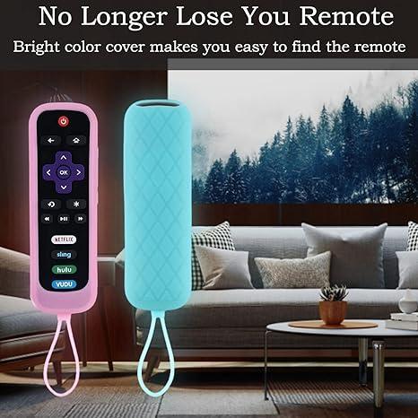 Remote Control Protective Case, Silicone Luminous Case with Lanyard, Non-slip Light Up Cover for Smart TV