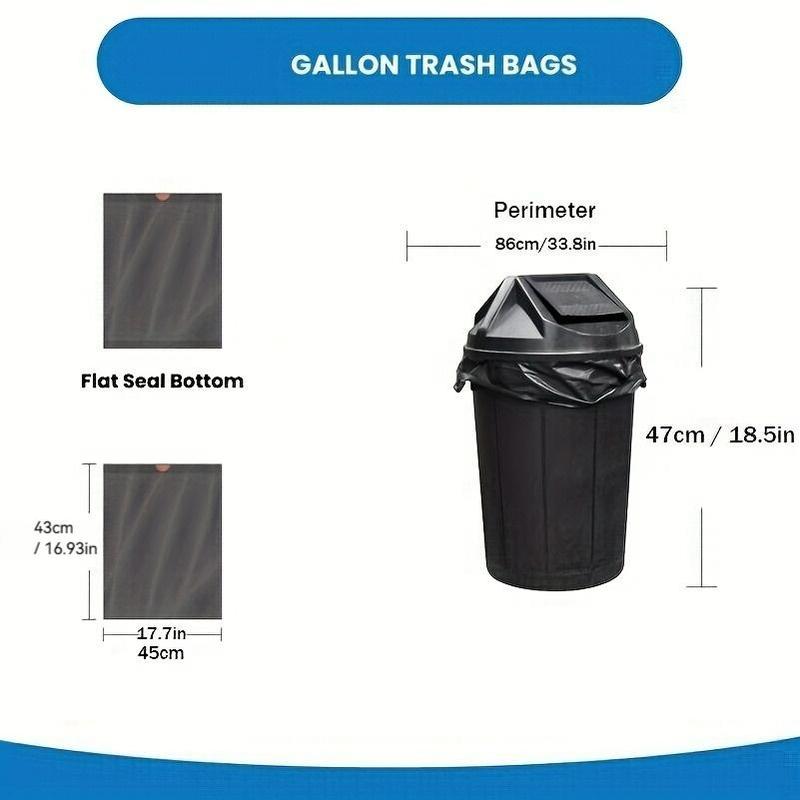 7500ml Bin Bag, 5rolls pack Drawstring Kitchen Garbage Bag, Portable Trash Bag For Home Office Dormitory, Kitchen Accessories