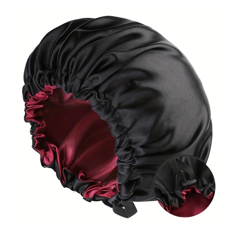 Satin Sleep Bonnet for Women Adjustable Silk Hair Wrap Sleeping Cap for Curly Hair - Nighttime Hair Care Shower Bonnets Perfect Gift Idea for Her